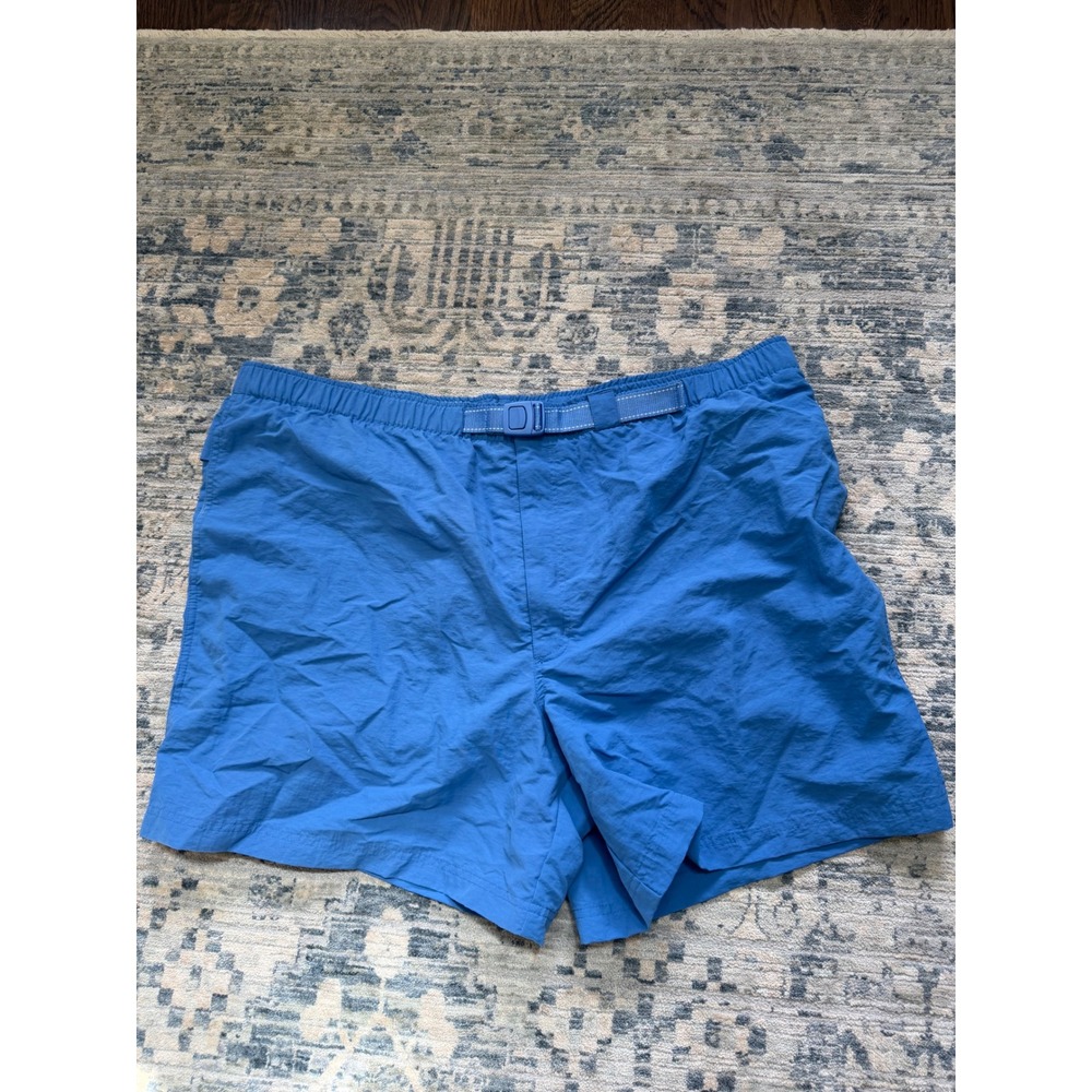 Lands' End Swim Trunks Mens XXL Blue Good Belted Mesh Liner Nylon